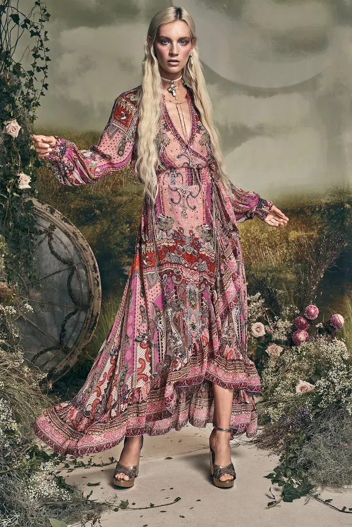 Camilla Lotus Lovers Blouson Sleeve Wrap Dress Size XL / AU 16 - Image 8