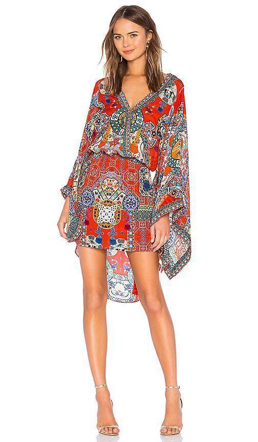 Camilla 'Found in Translation' V-neck Kimono Dress with Tie Size 14 - Image 1