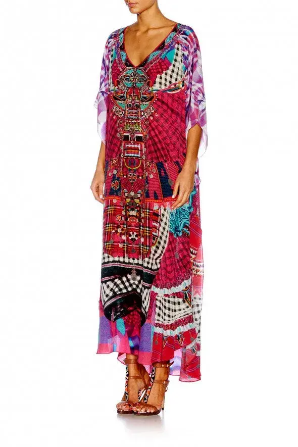 Camilla Discotheque Long V Neck Kaftan Print Size 16 - Image 4