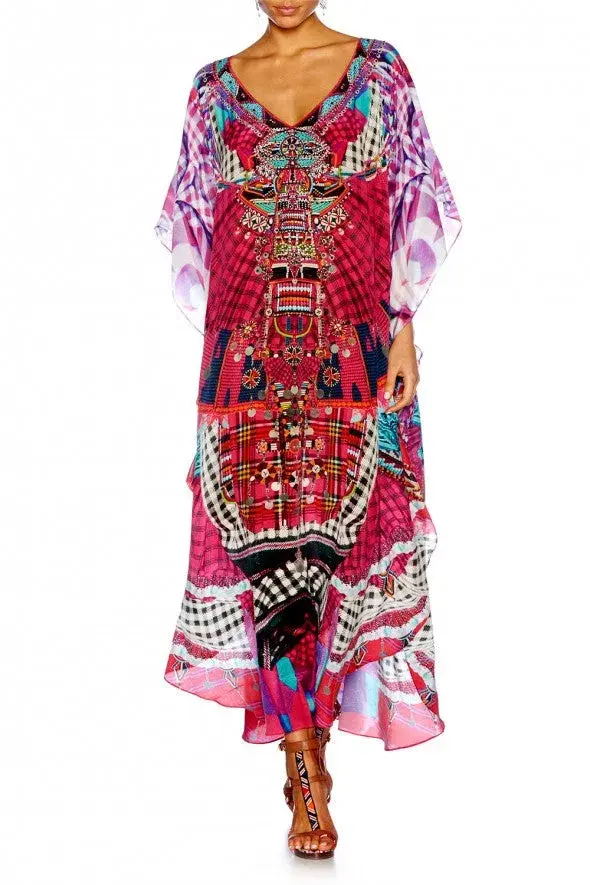 Camilla Discotheque Long V Neck Kaftan Print Size 16 - Image 5