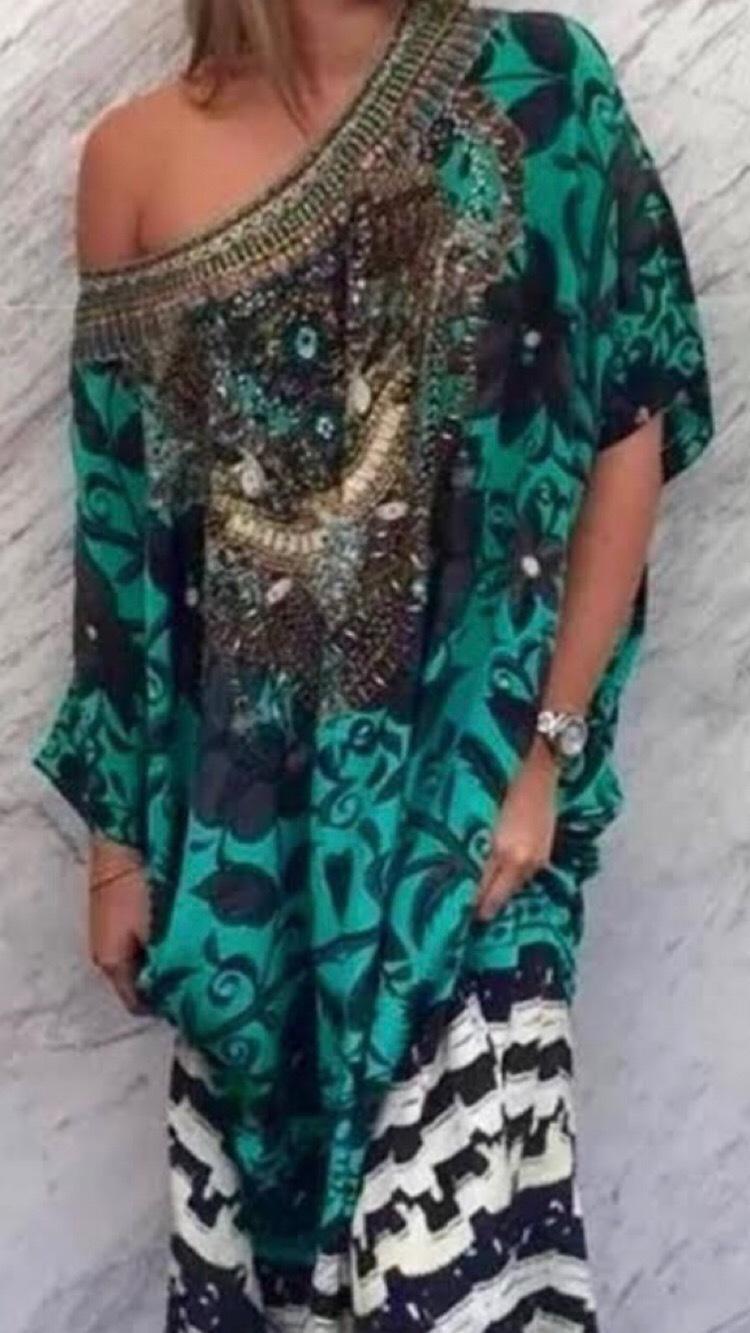 Camilla Sacromonte Round Neck Kaftan Print One Size - Image 3