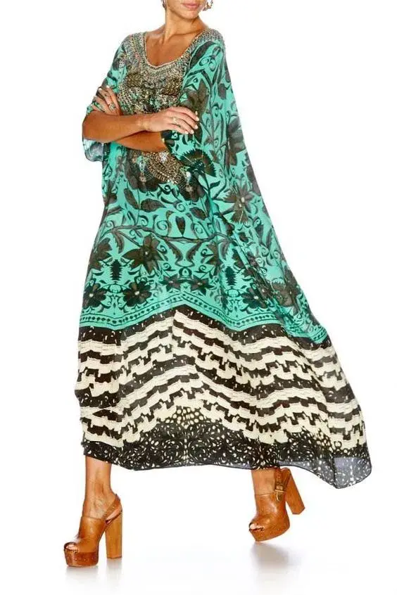 Camilla Sacromonte Round Neck Kaftan Print One Size - Image 1