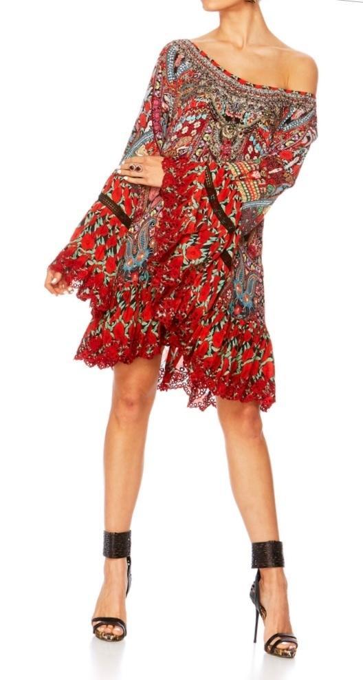 Camilla Queen Alika A Line Frill Dress Print Size 12 - Image 3