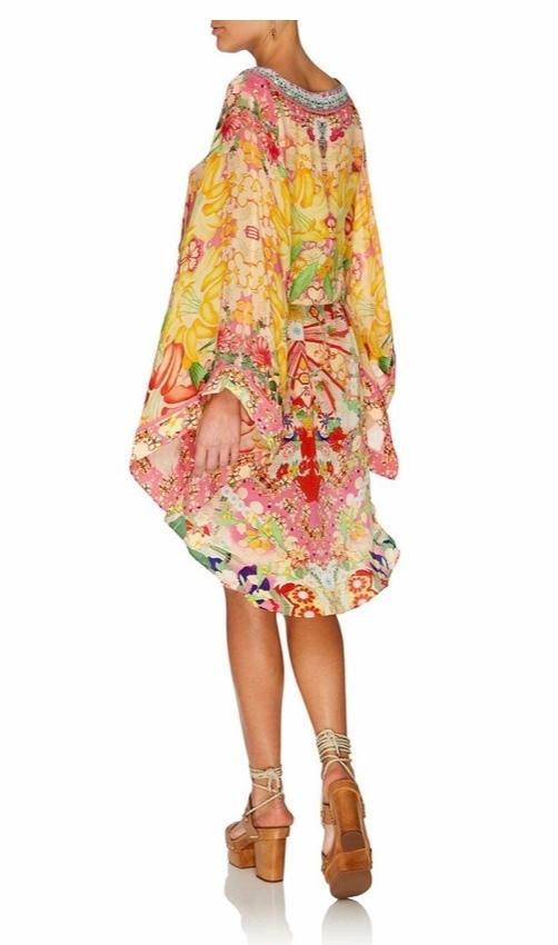 Camilla Kimono Kisses V neck Kimono Mini Dress With Tie Size 14 - Image 3