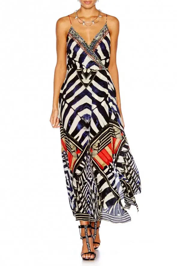 Camilla Louwalan Tales Strappy Wrap Dress Print Size 12 - Image 1