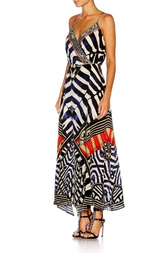 Camilla Louwalan Tales Strappy Wrap Dress Print Size 12 for rent on The Volte - main image