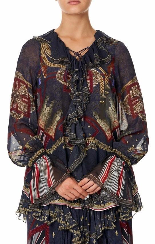 Camilla 'This Charming Woman' double frill skirt and lace up frill blouse Size 14 for rent on The Volte - main image