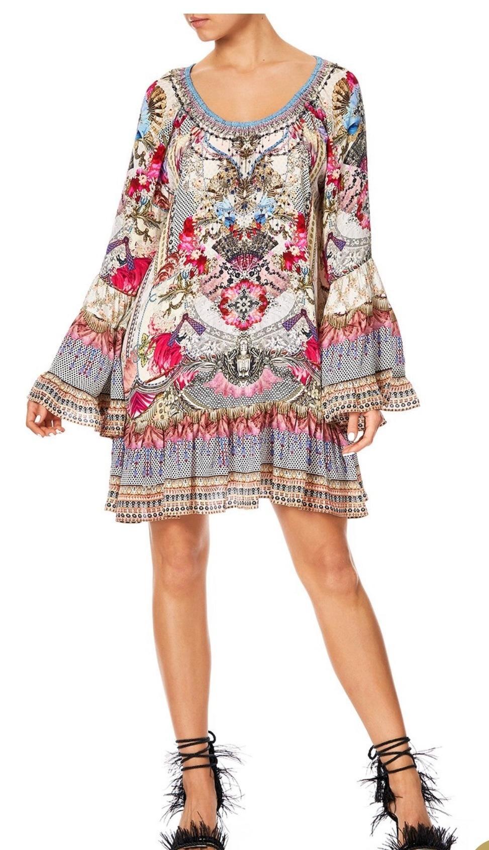 Camilla Montmartre Heart A Line Frill Mini Dress Size XL / AU 16 for rent on The Volte - main image