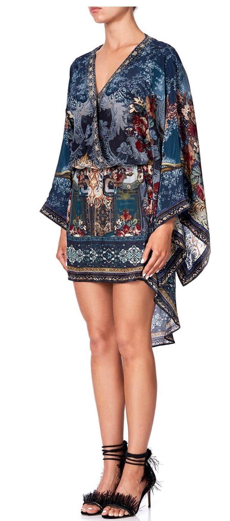 Camilla Hotel Boheme V Neck Kimono Dress Print Size 14 - Image 5
