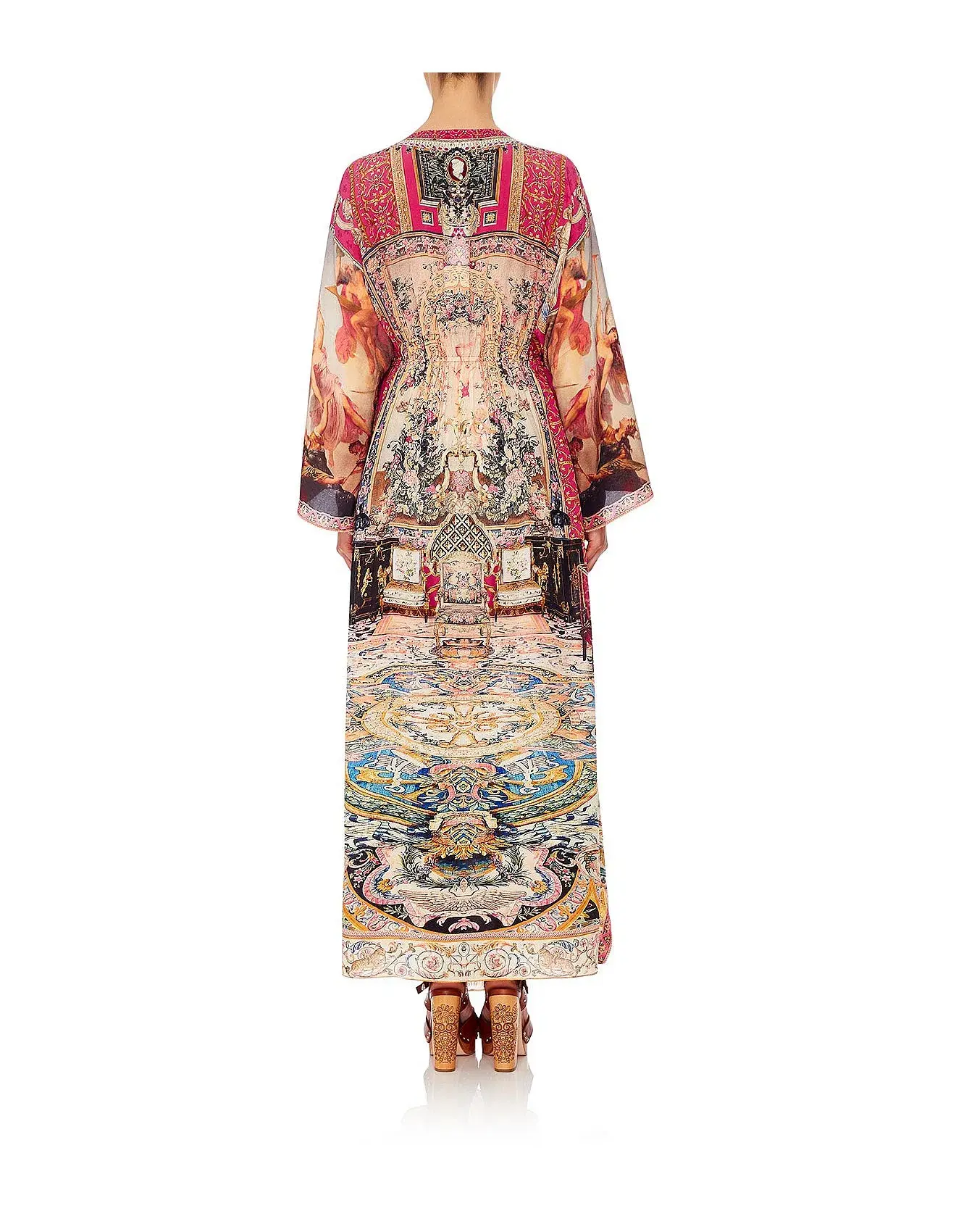 Camilla Lounge Hour V Neck Kaftan with Tie Waist One Size - Image 3