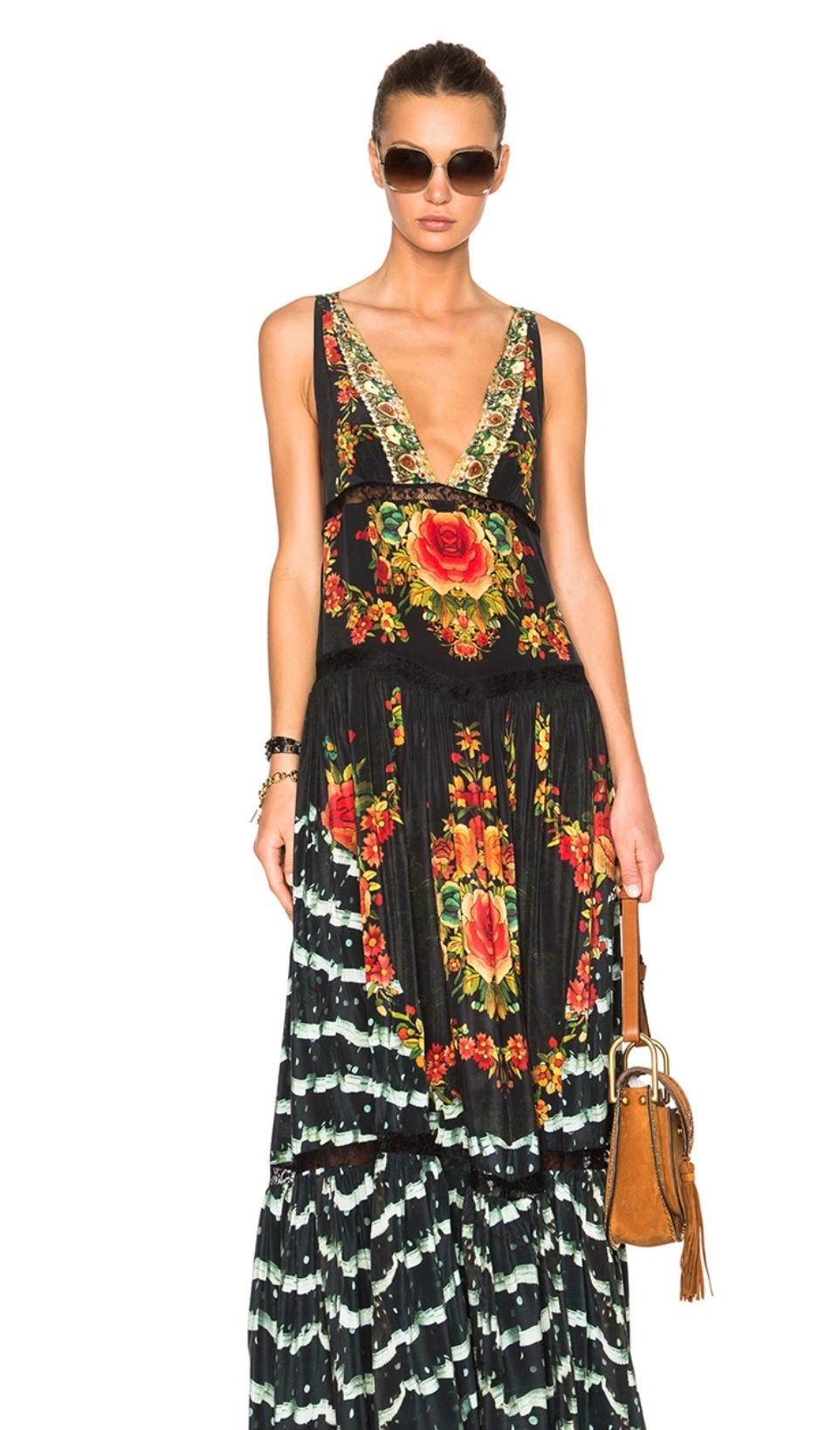 Camilla Lift the Veil V Neck Maxi Dress Print Size 14 - Image 5