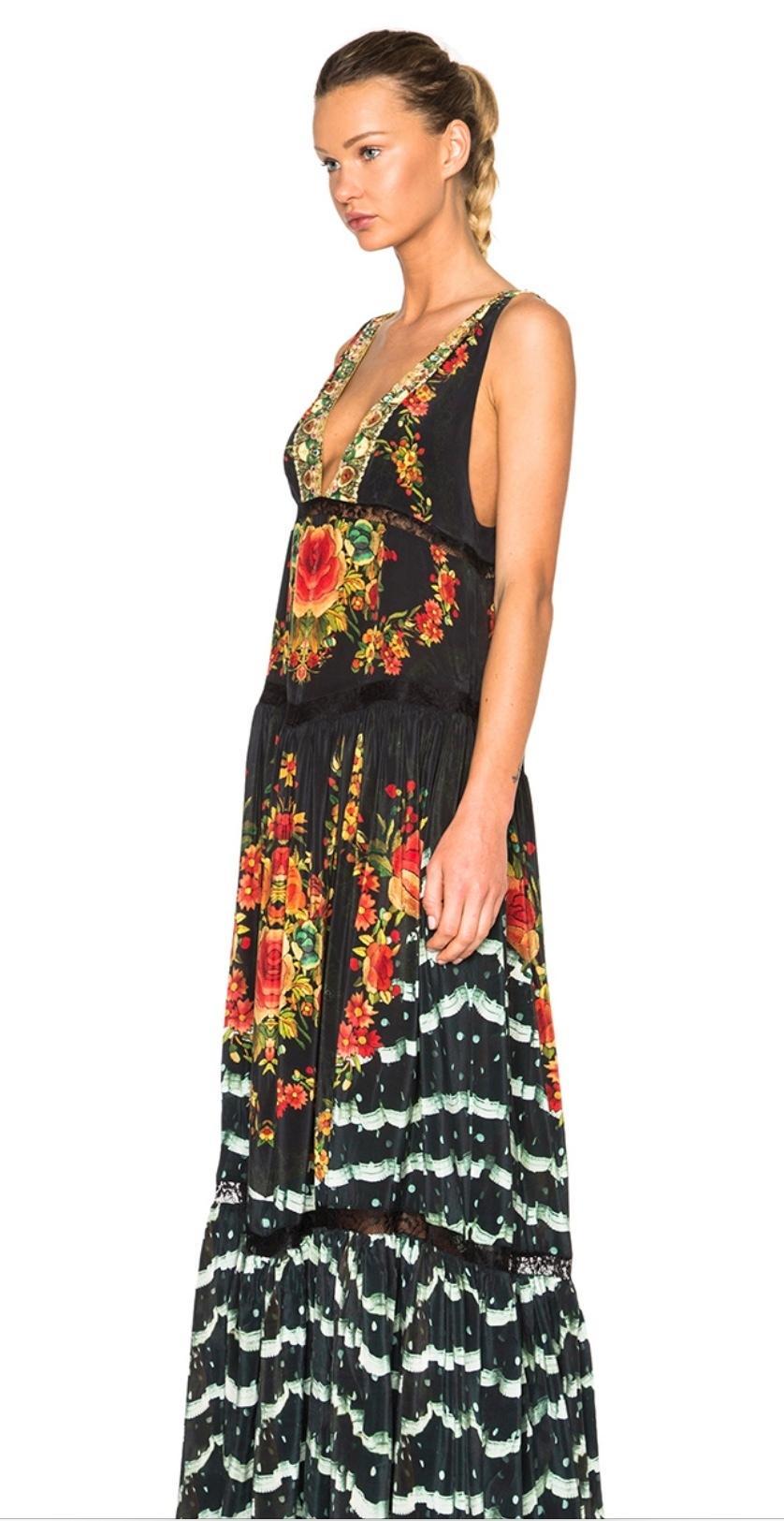 Camilla Lift the Veil V Neck Maxi Dress Print Size 14 - Image 3