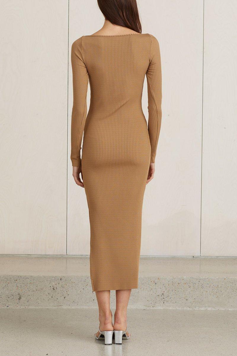 Bec & Bridge Iman Midi Dress Brown Size 8 - Image 3