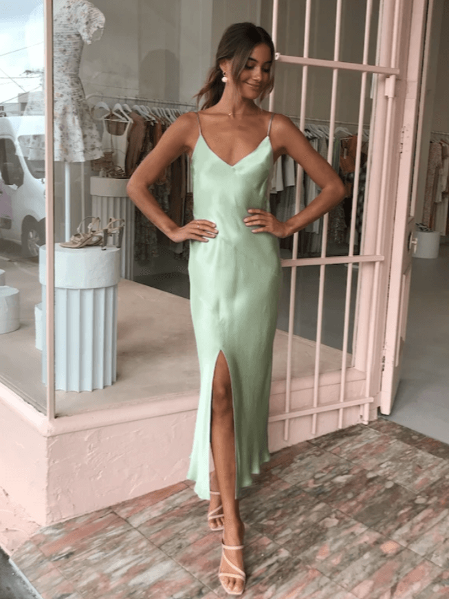 Bec & Bridge Crest Midi Dress Mint Green Size 10 for rent on The Volte - main image