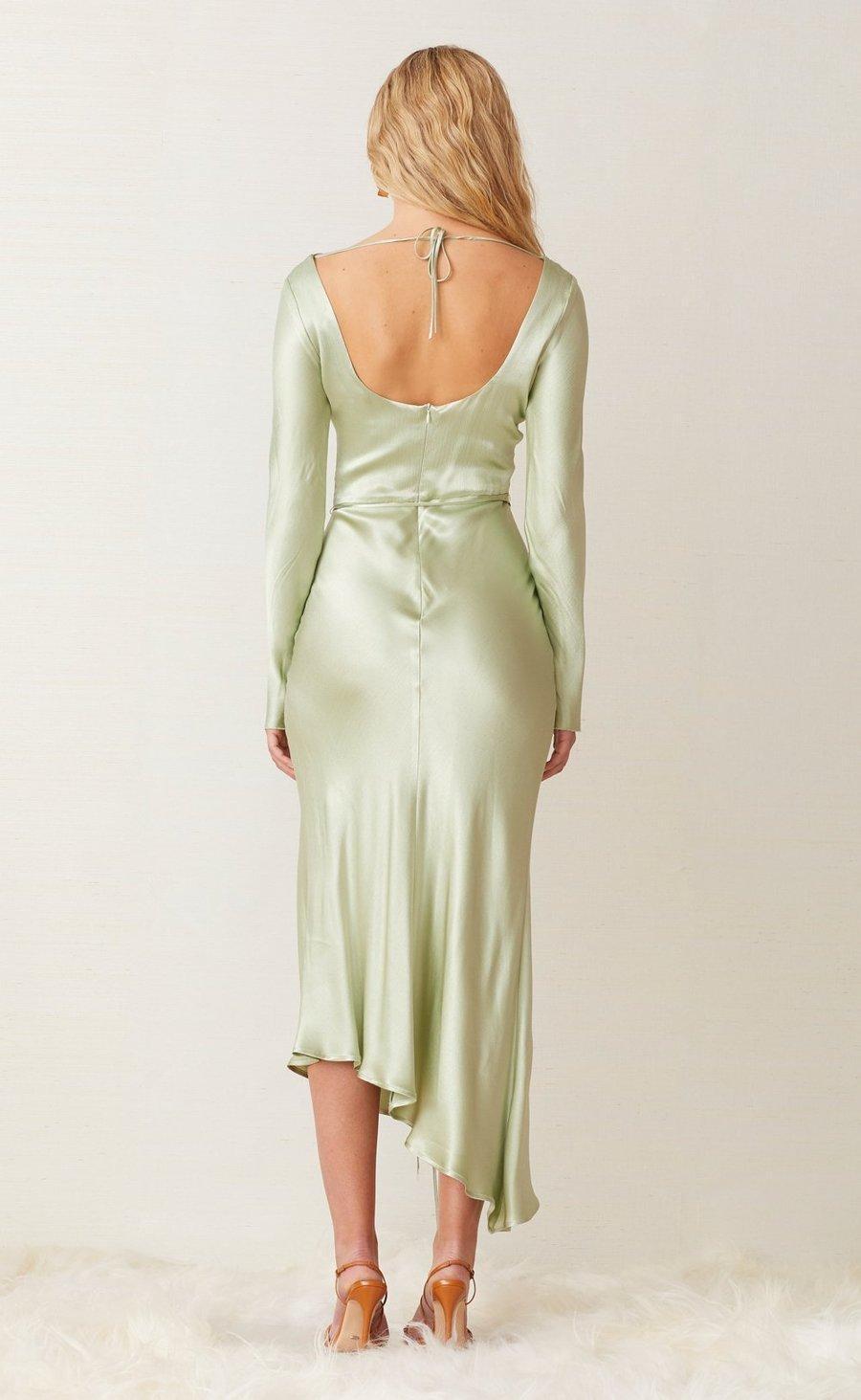 Bec & Bridge Crest Long Sleeve Midi Dress Green Size 6 - Image 2