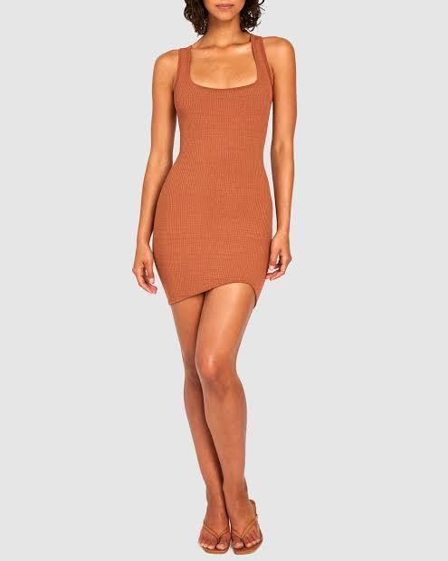 By Johnny Curve Knit Mini Dress Brown Size 6 - Image 1