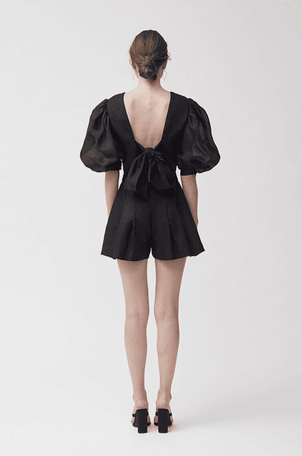 Joslin Studio Andrea Linen Playsuit Black size 6 - Image 2