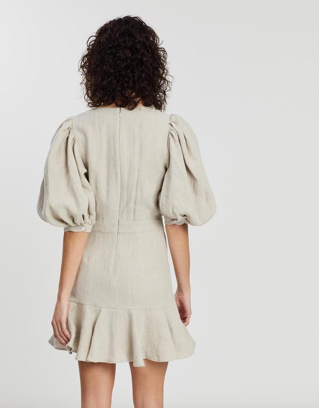Joslin Studio Sophia Linen Canvas Dress Flax Grey Size 6  - Image 3