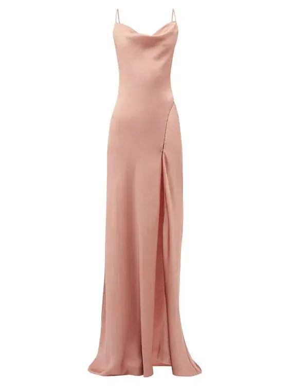 Jonathan Simkhai Cowl Neck Charmeuse Slip Dress Pink Size 6 - Image 1