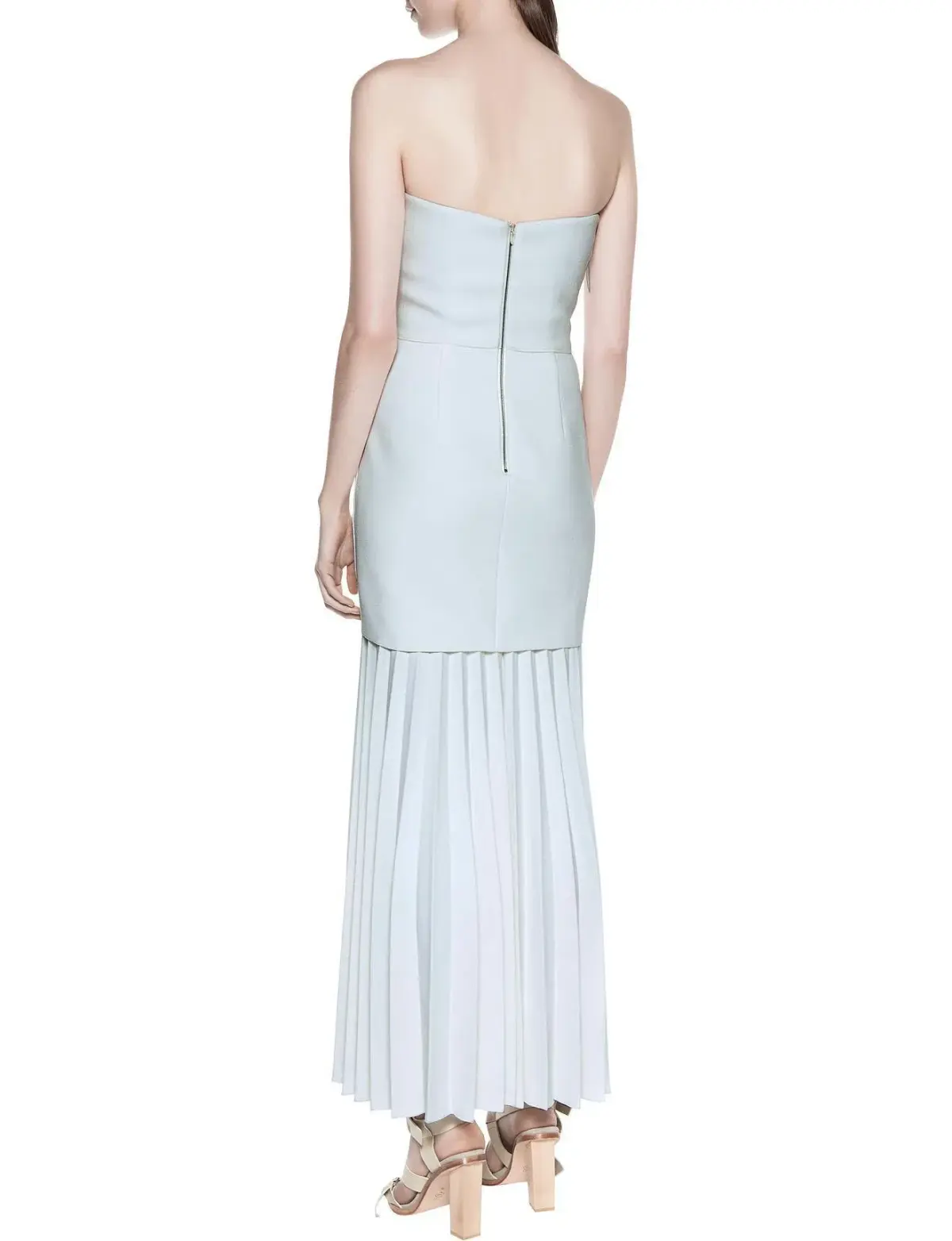Dion Lee Linear Crepe Pleat Strapless Dress Powder Blue Size 8 - Image 3