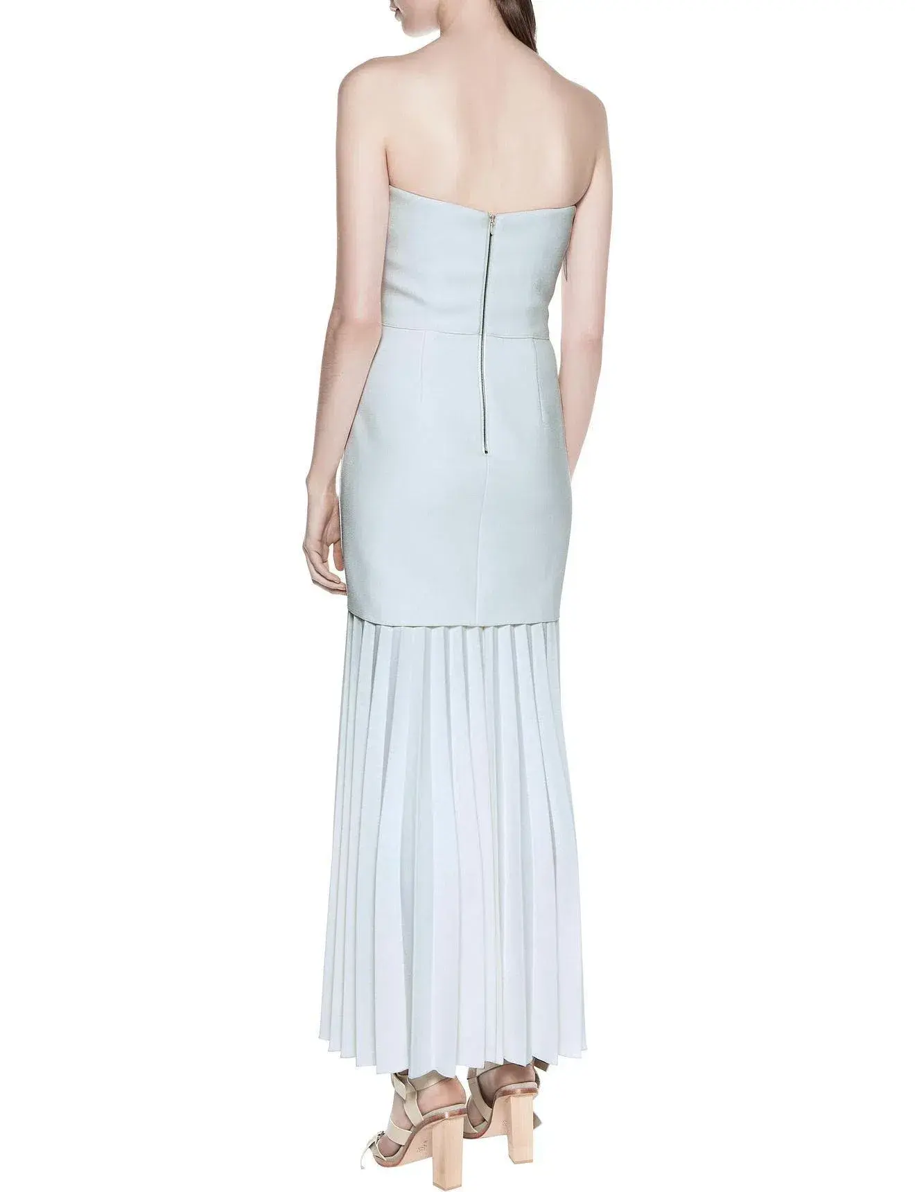 Dion Lee Linear Crepe Pleat Strapless Dress Powder Blue Size 8 - Image 3