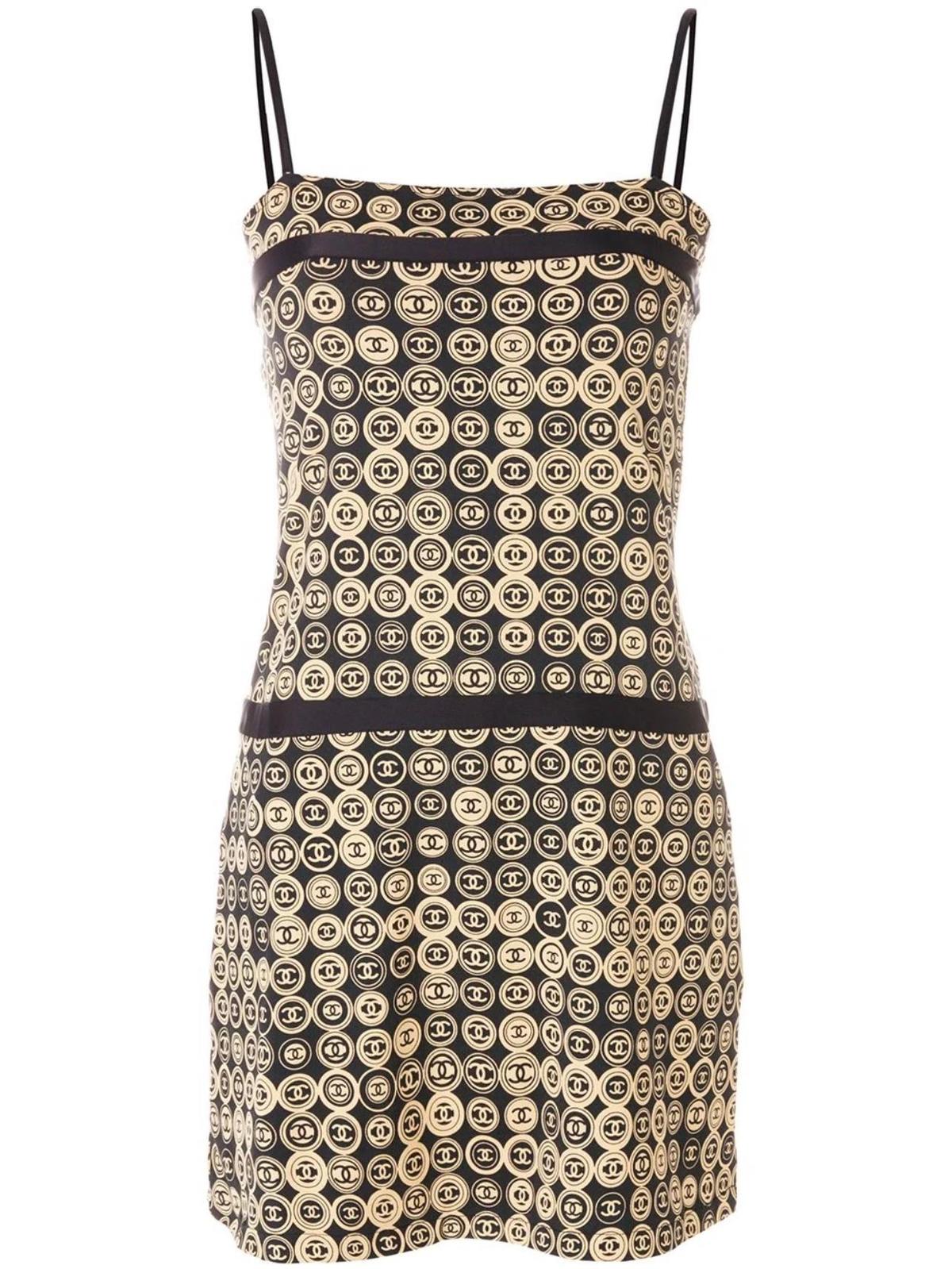 Chanel Logo Coin Medallion Dress Print Size 8 - Image 4