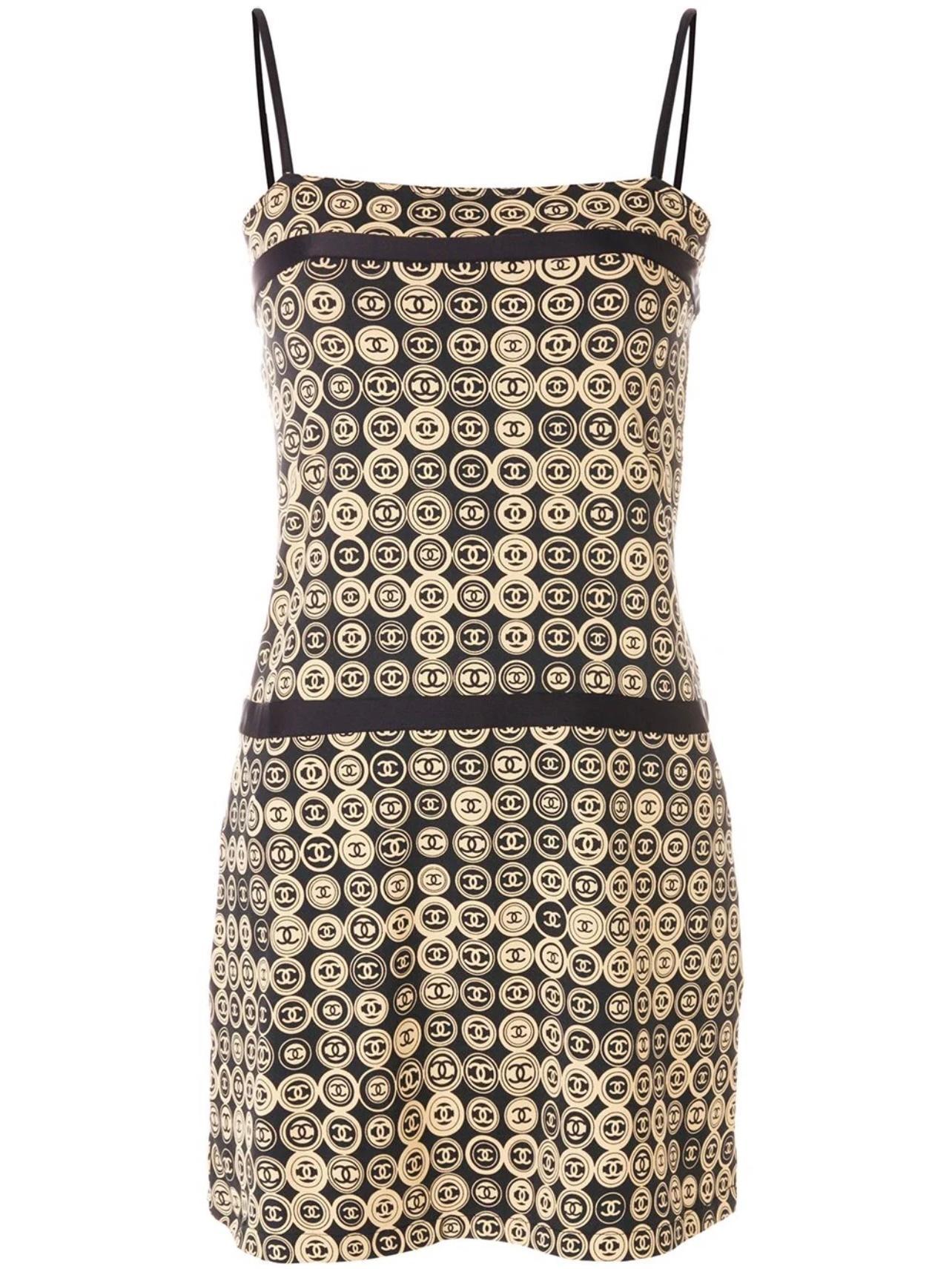 Chanel Logo Coin Medallion Dress Print Size 8 - Image 4