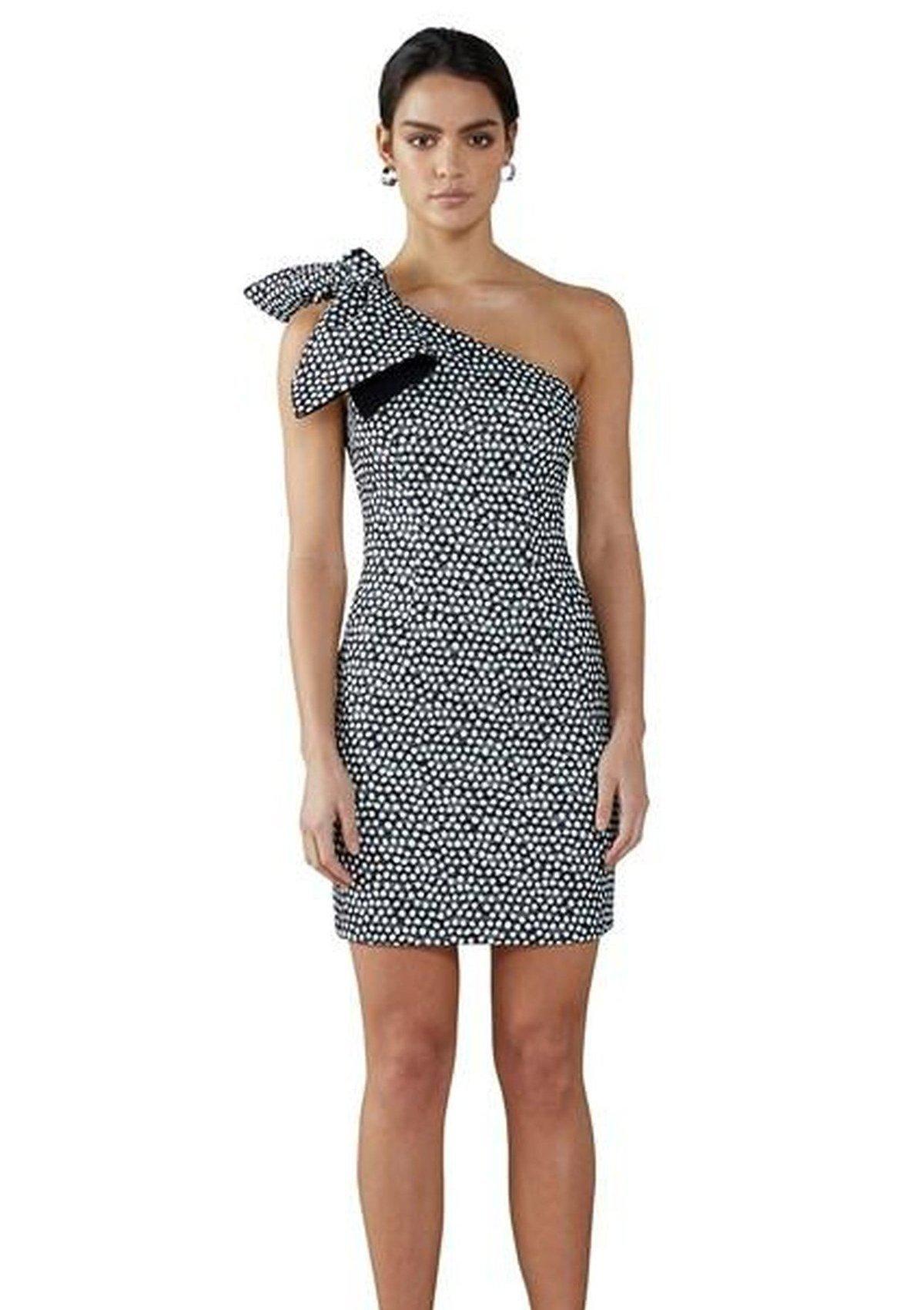 By Johnny Spotty Dotty Shoulder Mini Dress Print Size 10 - Image 1