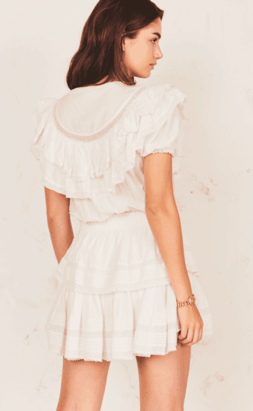 Love Shack Fancy Liv Dress White Size AU 6 for rent on The Volte - main image