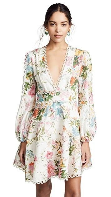 Zimmermann Heathers Flounce Short Dress Print Size 8 for rent on The Volte - main image
