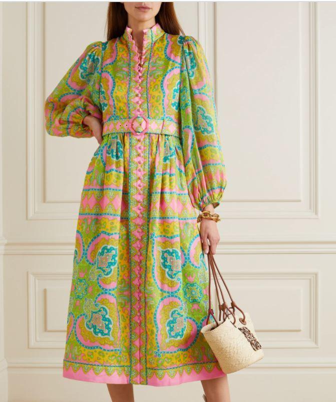 Zimmermann Estelle Buttoned Midi Dress Print Size 2/AU 12 - Image 5