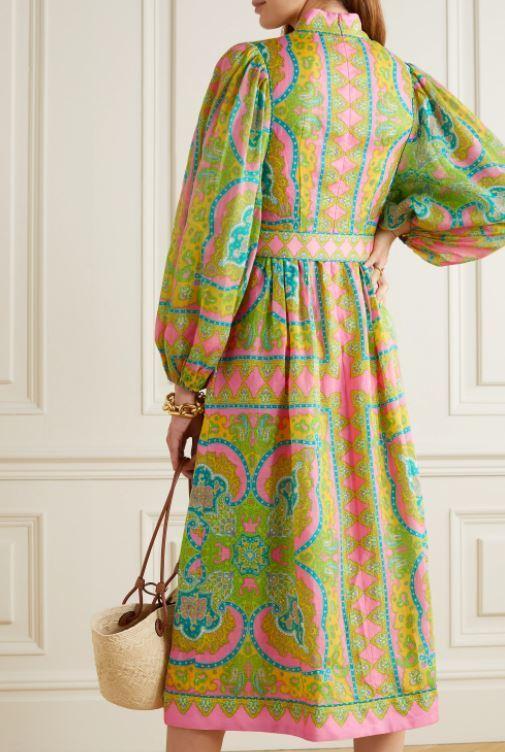 Zimmermann Estelle Buttoned Midi Dress Print Size 2/AU 12 - Image 6