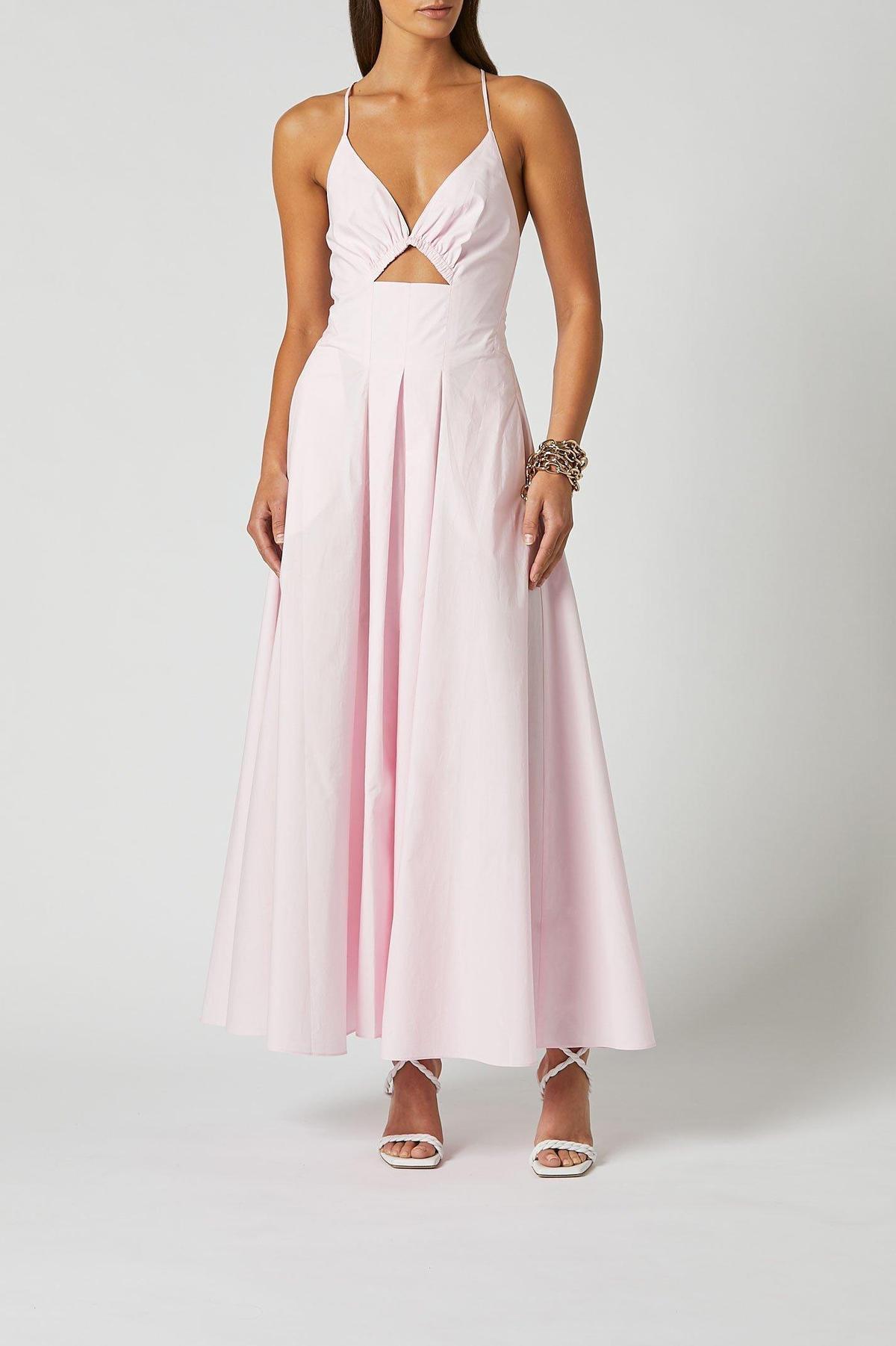 Scanlan Theodore Cotton Strappy Dress Pink Size 6 - Image 1
