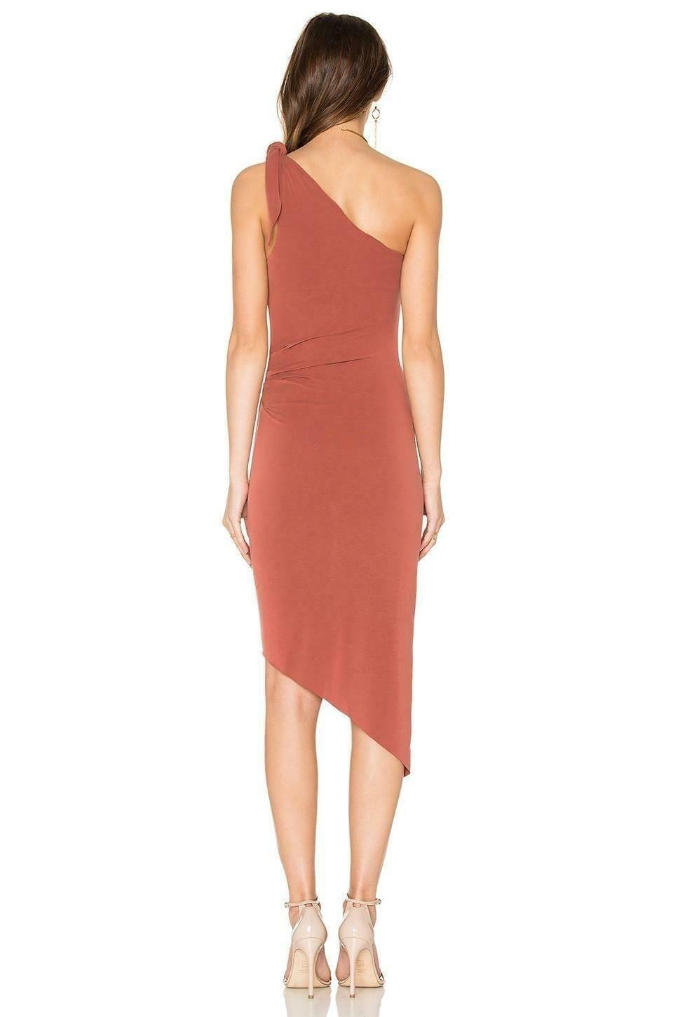 Bec & Bridge Titania Asymmetrical Midi Dress Rust Size 6 - Image 2
