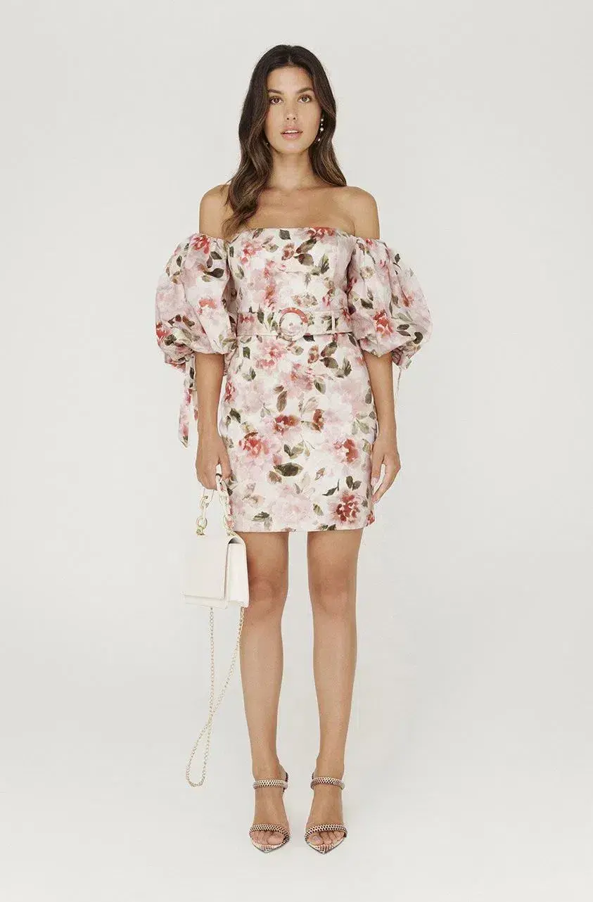 Sheike French Floral Mini Dress Size 10 - Image 1