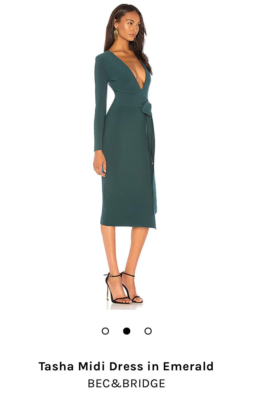 Tasha Midi Dress in Emerald - Image 2