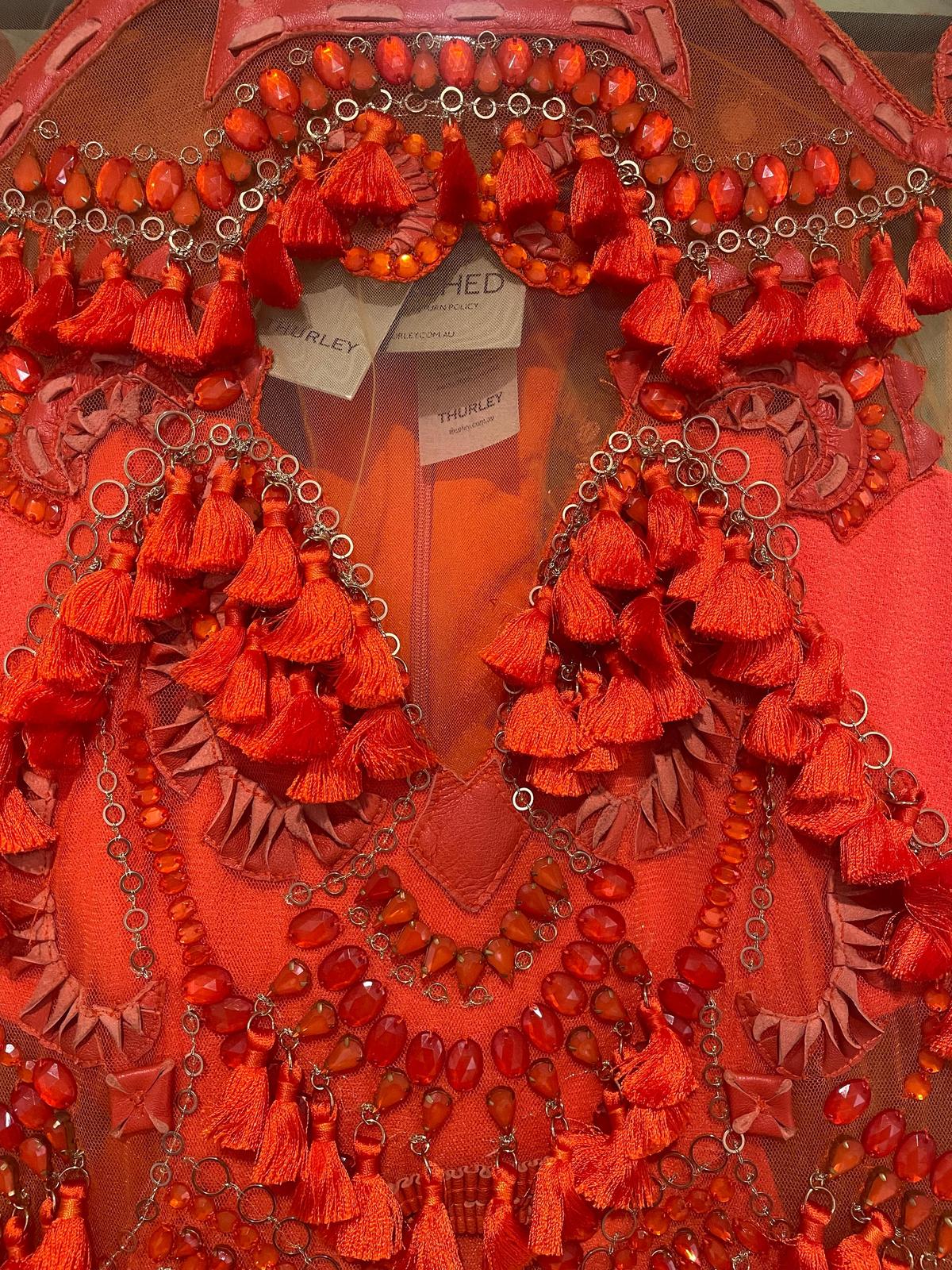 Thurley Cloud Nine Illusion Dress Red Size 10 - Image 3