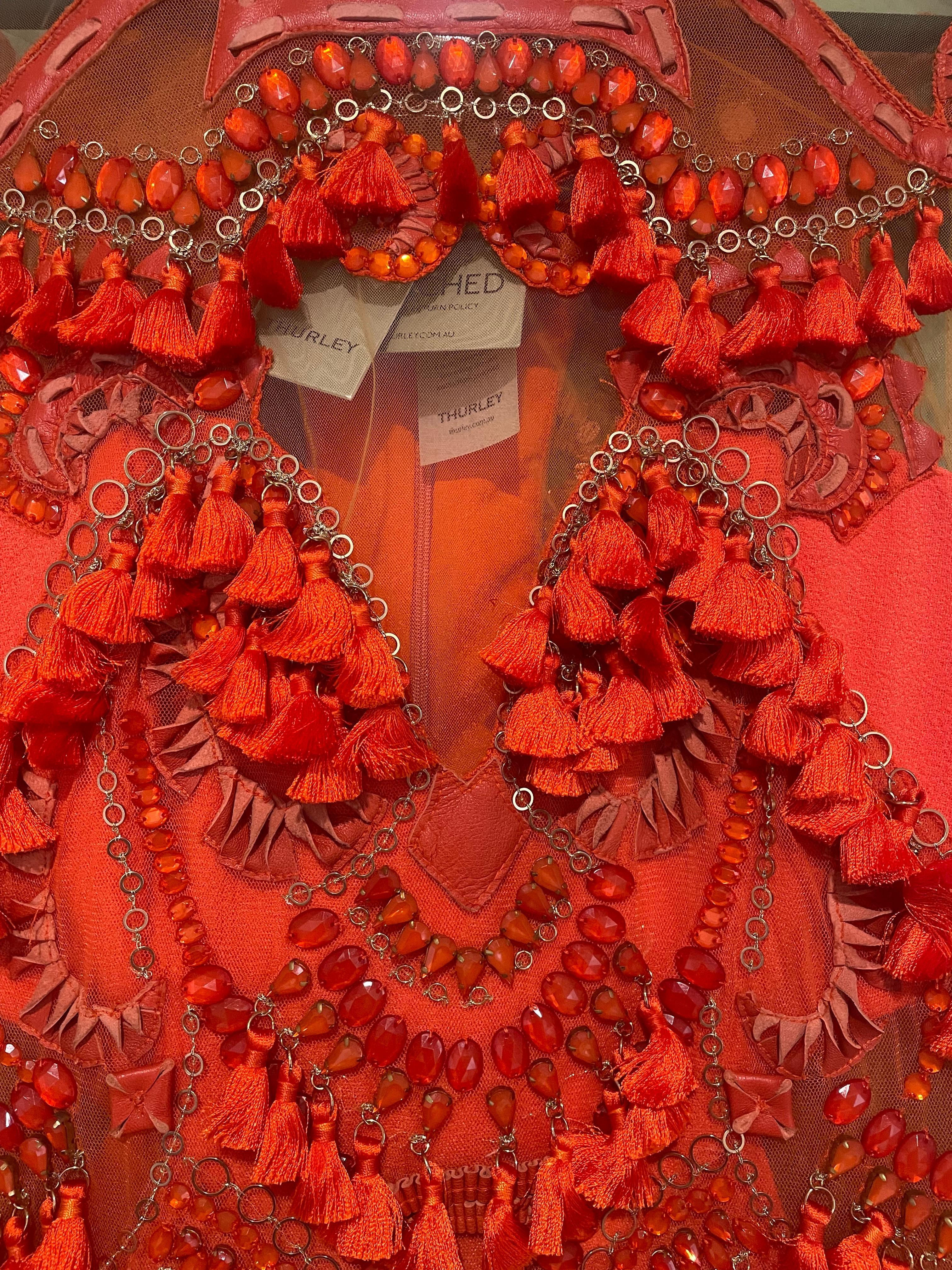 Thurley Cloud Nine Illusion Dress Red Size 10 - Image 3
