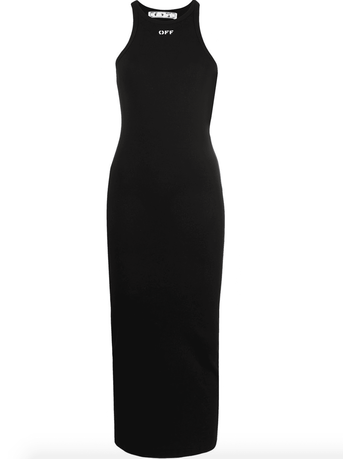 Off White Logo Fitted Midi Dress Black Size 8 - Image 3