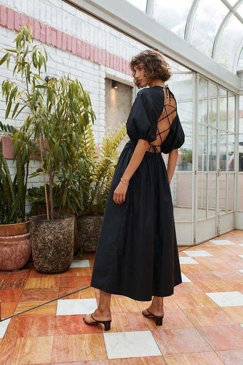 Suboo Rosanna Backless Dress Black Size 8 for rent on The Volte - main image