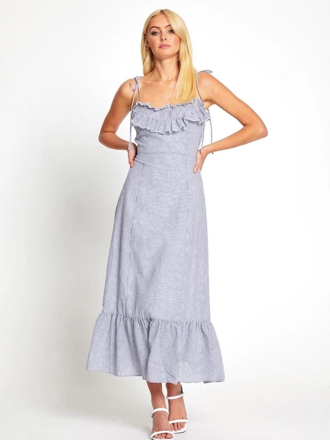 Alice McCall French Press Midi Dress Blue Size L (12/14) for rent on The Volte - main image