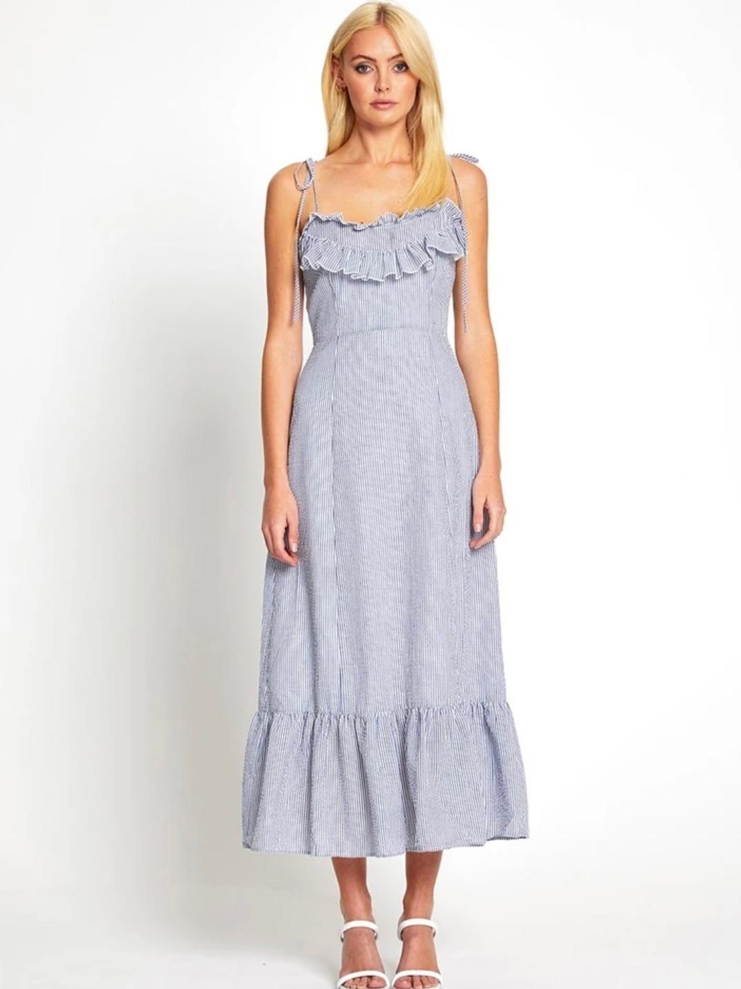 Alice McCall French Press Midi Dress Blue Size L (12/14) - Image 1