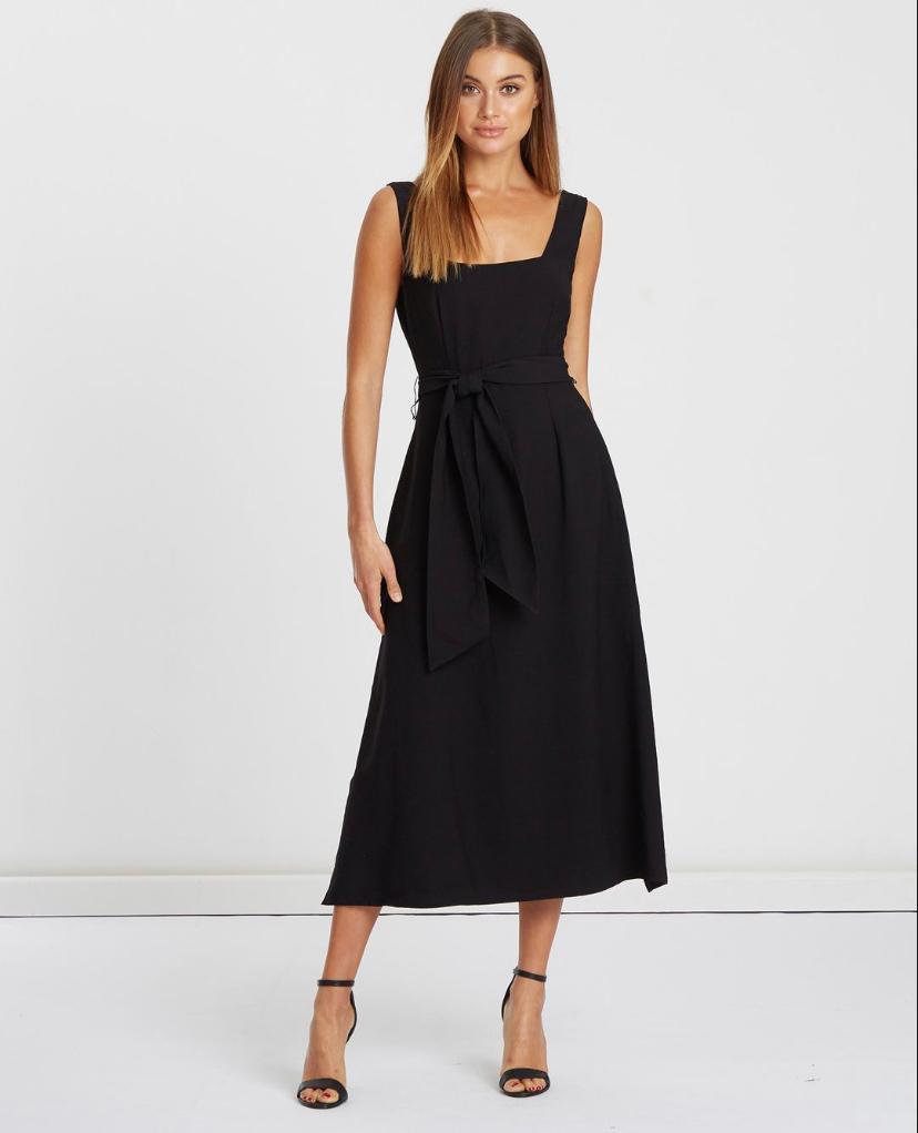 Willa The Label Charles Square Neck Dress Black Size 10 - Image 1