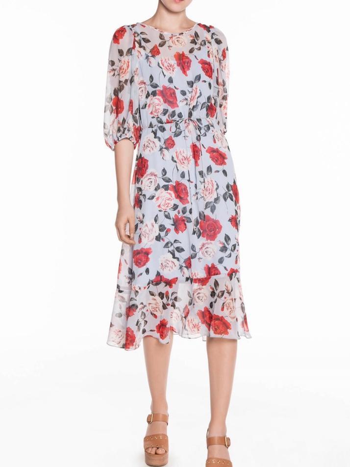Veronika Maine Vivid Rose Midi Dress Print Size 10 - Image 1