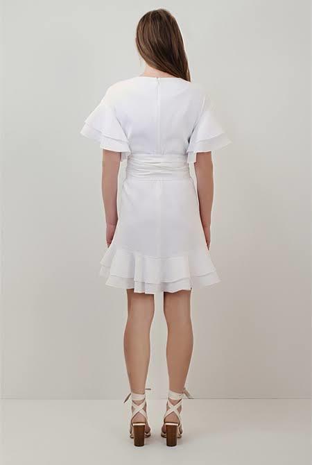 Country Road Ruffle Swing Dress White Size 8 - Image 3