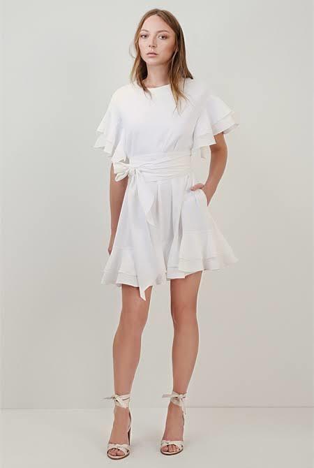 Country Road Ruffle Swing Dress White Size 8 - Image 1