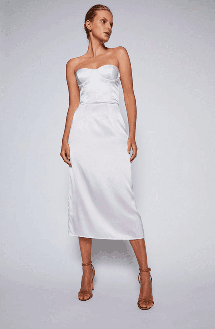 Scanlan Theodore Silk Bustier Slip Dress White Size 6 - Image 1