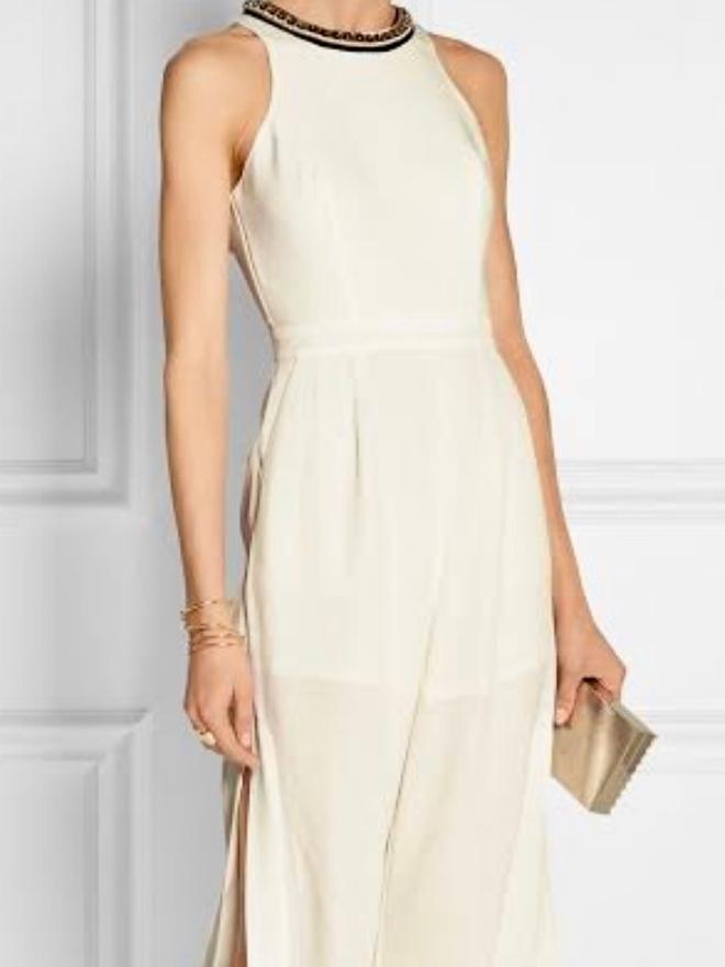 Sass and Bide Embellished Twill and Crepe Jumpsuit White Size 6 - Image 2