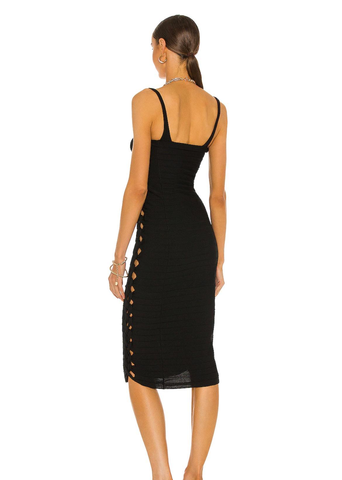 Dion Lee Black Mirror Braid Strap Dress Black Size 8 - Image 2