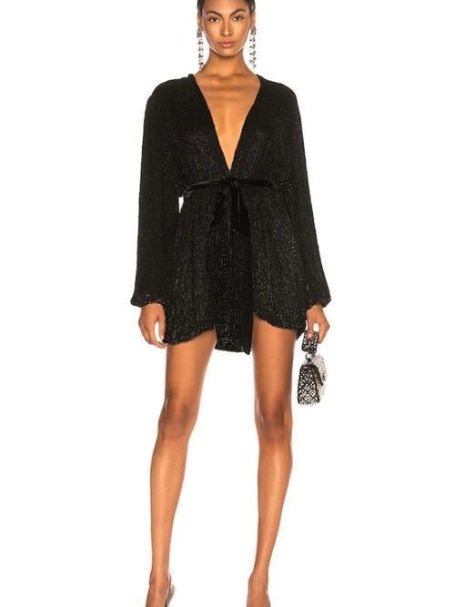 Retrofete Gabrielle Robe Dress Black Size 6 - Image 1